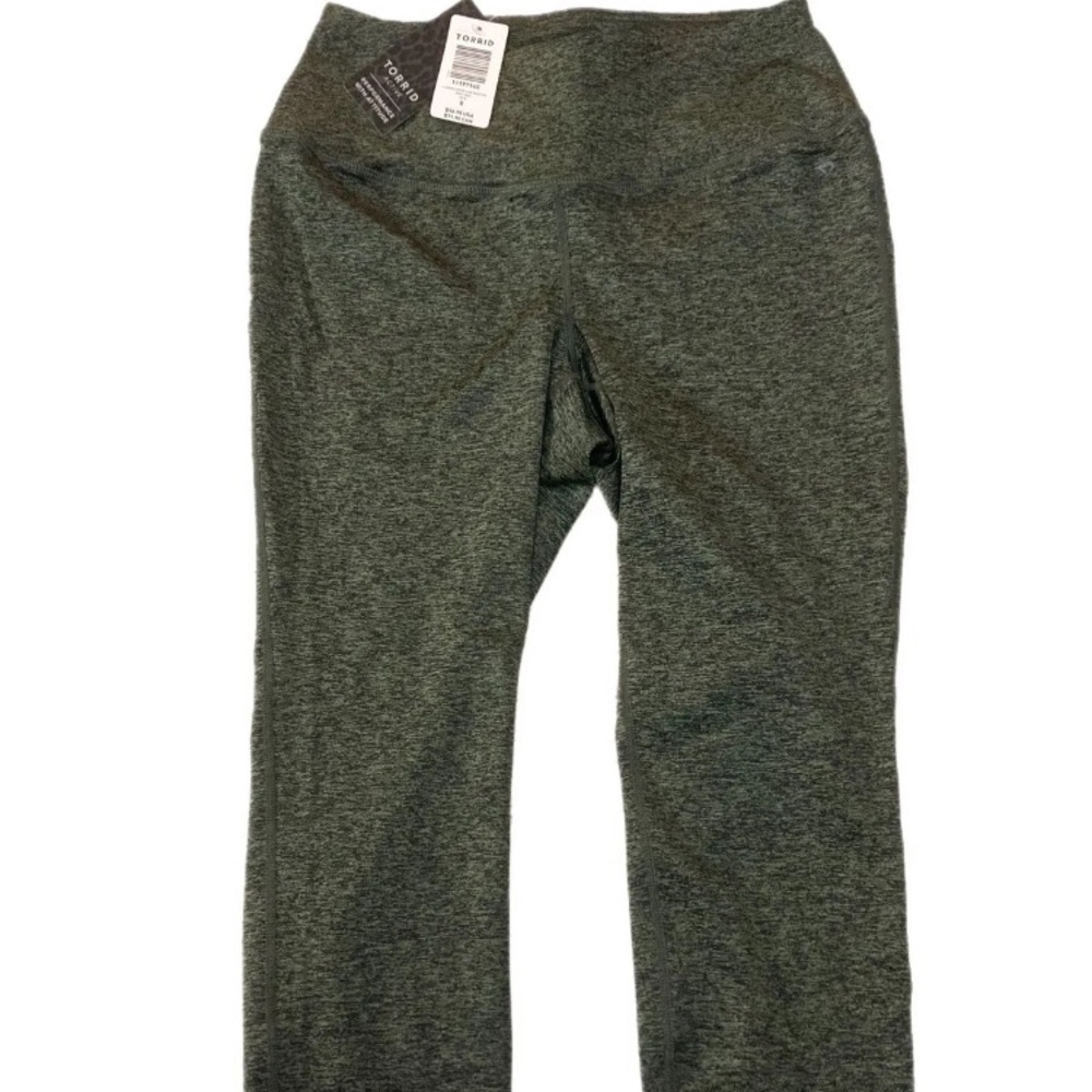 Torrid Active Women's Leggings Size 0 (Large / 12) Black Gray Space Dye Stretch